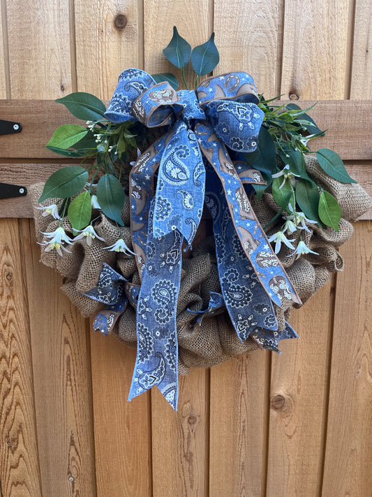 Cowboy Burlap Wreath