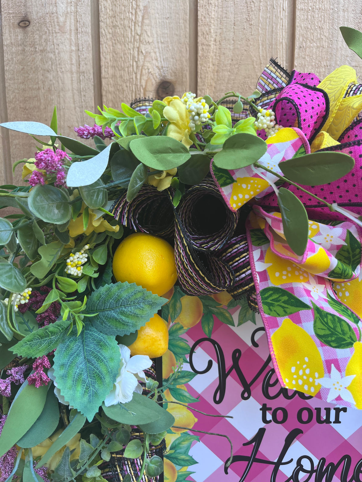 Welcome to Our Home with Lemons/Spring Wreath