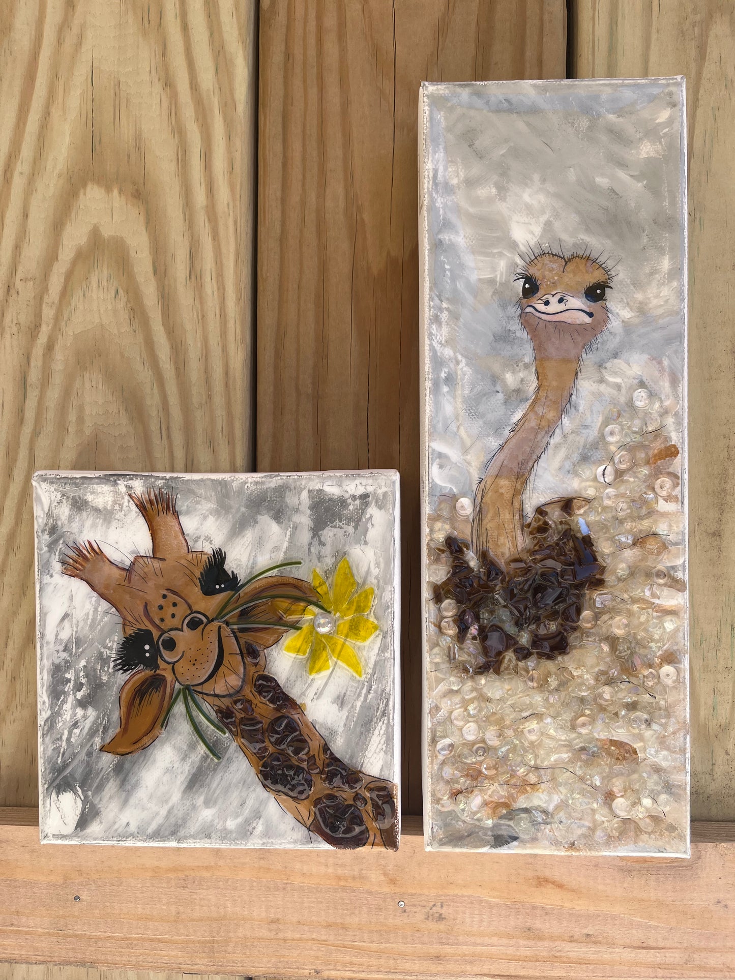 Zoo Animals: Giraffe and Ostrich
