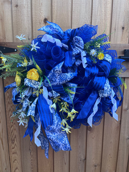 Blue & Yellow Wreath