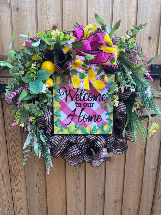 Welcome to Our Home with Lemons/Spring Wreath